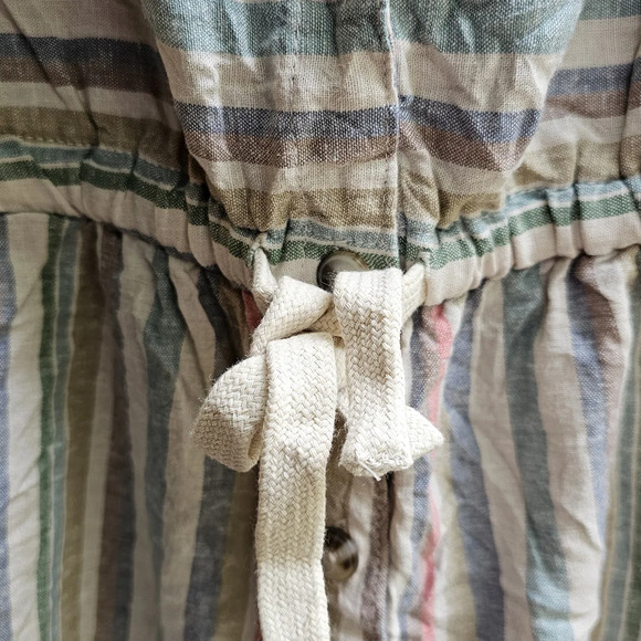 Toad&Co Hemp Salt Striped Button-Down Jumpsuit Small Sustainability - Picture 2 of 9